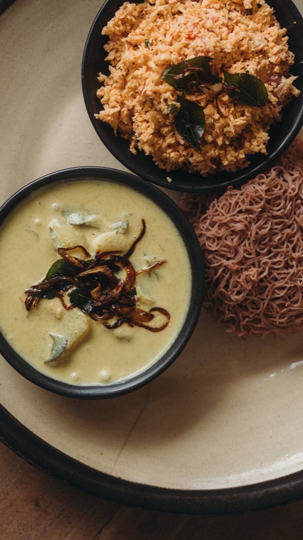 A colourful plant-based meal at Lanka Yoga, Sri Lanka