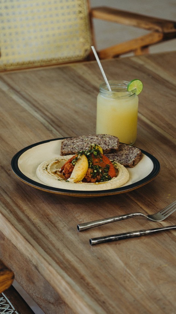 A fresh, colourful vegan dish at Lanka Yoga, Sri Lanka